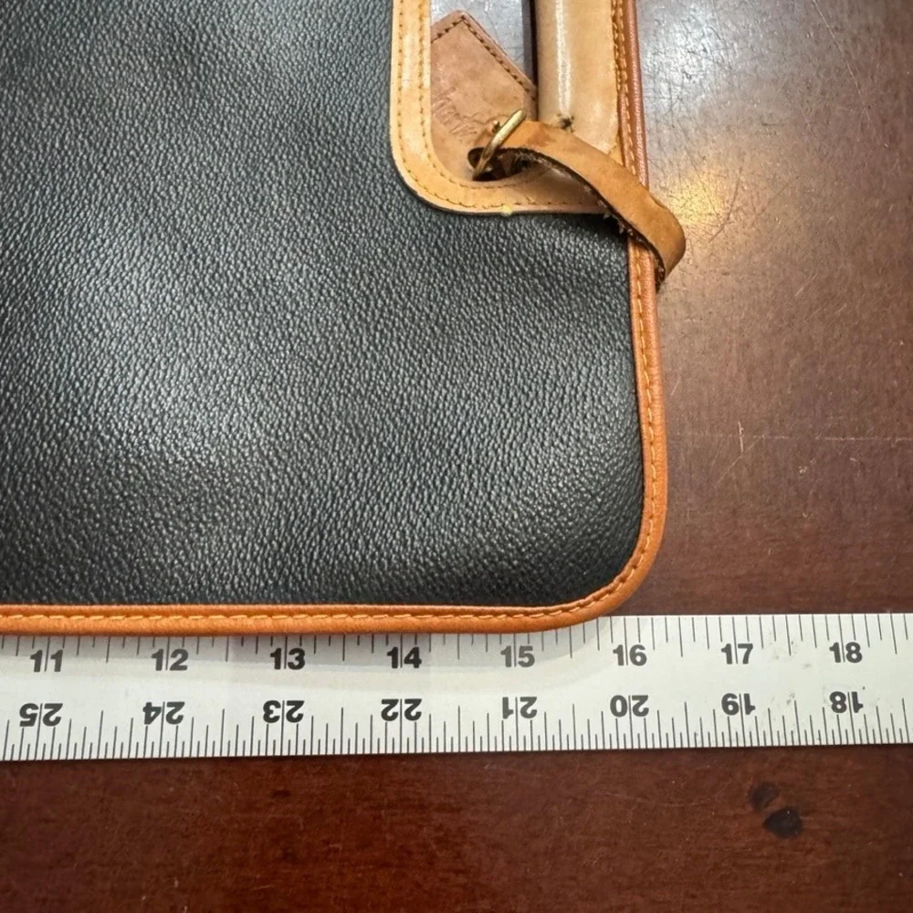 Hartmann I Santi Vintage Black Leather Portfolio Case Document Bag Made in Italy